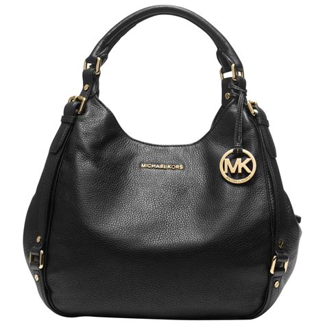 michael kors large black bag|black genuine leather shoulder bag.